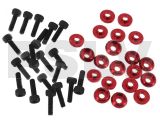  LX0797  Lynx Stepped Frame Screw Set - Red - 20 T-REX 600-700-800 